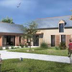 Rénovation d'une longère terre et pierre et construction d'une extension à Trémorel.